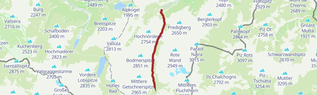 Route map: E-Bike & Climb - Pfannknecht Klettersteig Galtür